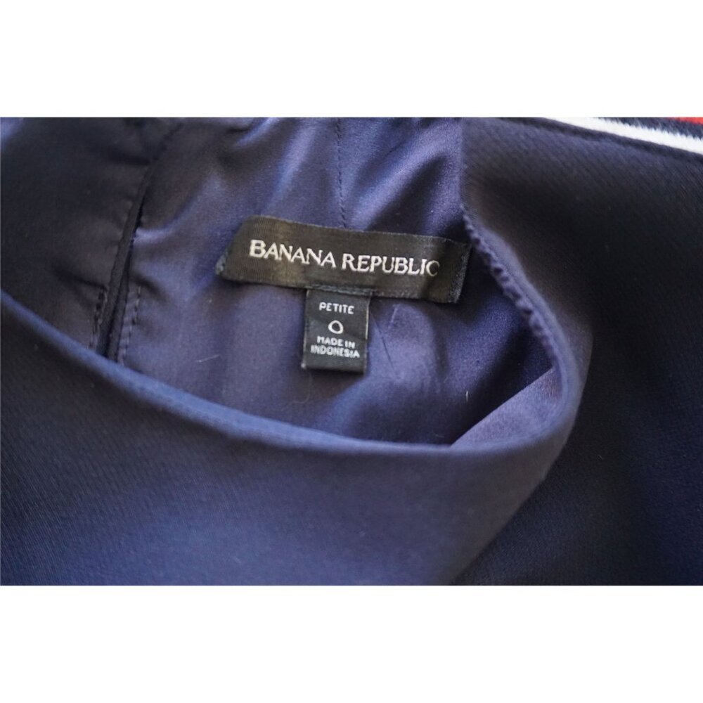 Banana Republic Navy Blue Long-Sleeve Shift Dress - Petite 0P - Picture 2 of 9